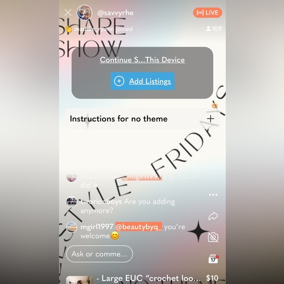 🛍️ I’m live! Come hang out with us! - Picture 6 of 7